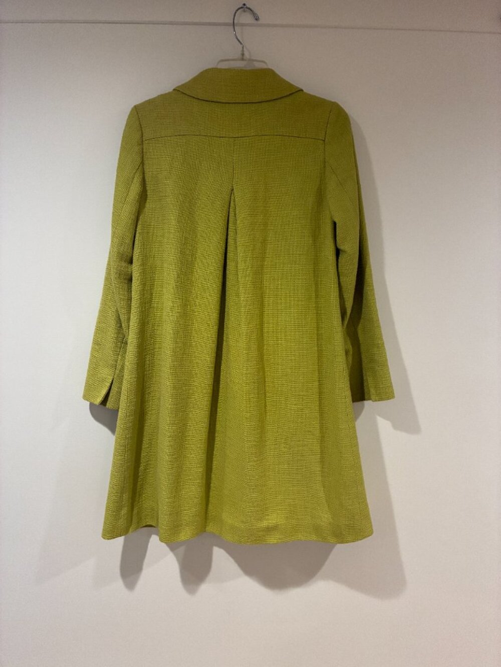 Boden Limited Edition Chartreuse Green Swing Coat Peter Pan Collar Sz 4 - Picture 3 of 10